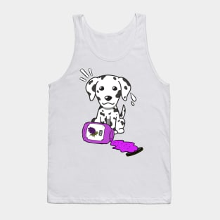 Naughty Dalmatian Spills a jar of grape jam! Tank Top